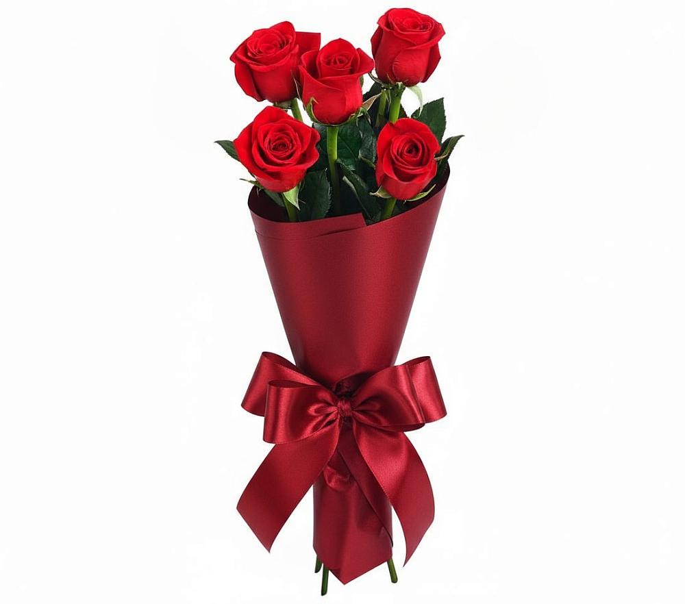 Букет 5 Красных роз Эдлесс Лав в Старой Торопе