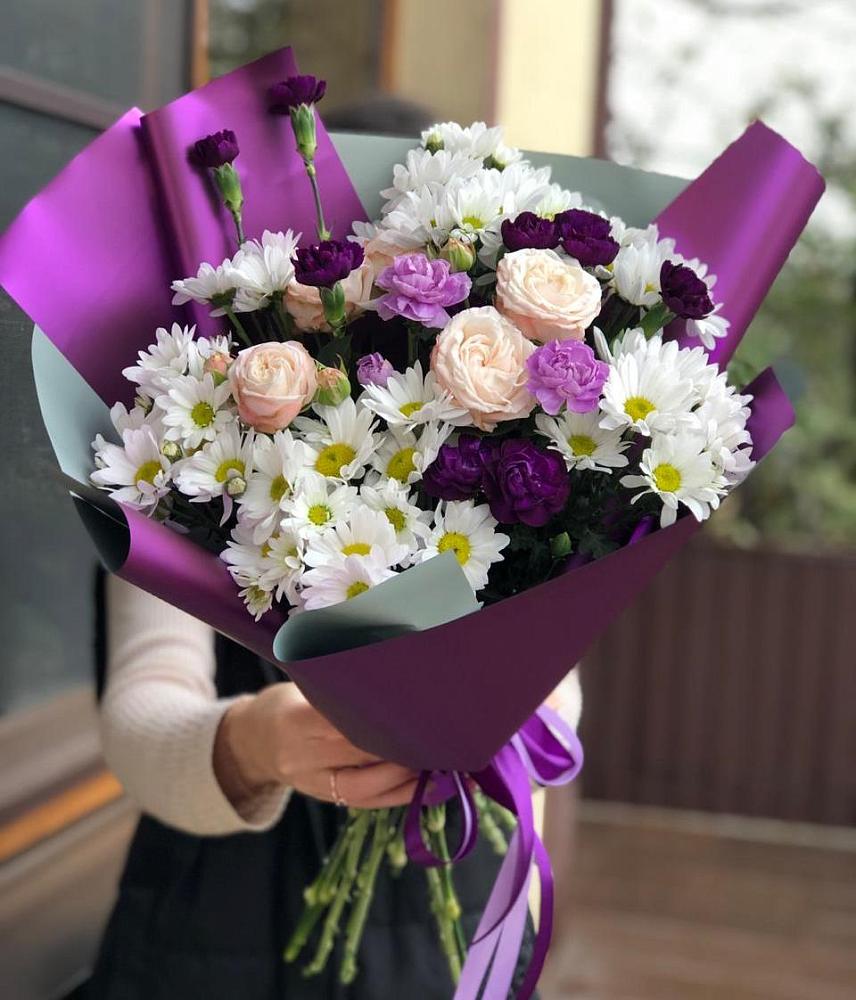 Букет цветов из: Хризантемы, Гвоздики и Розы в Старой Торопе