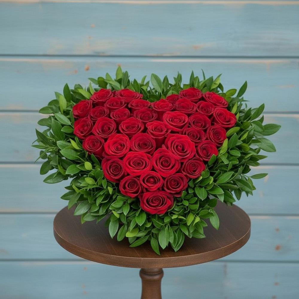 Цветочная композиция из Розы в виде сердца в Старой Торопе