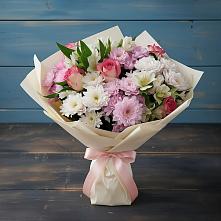 Букет цветов из:  Хризантемы, Альстромерии и Розы #REPLACE_PRED# Старой Торопе