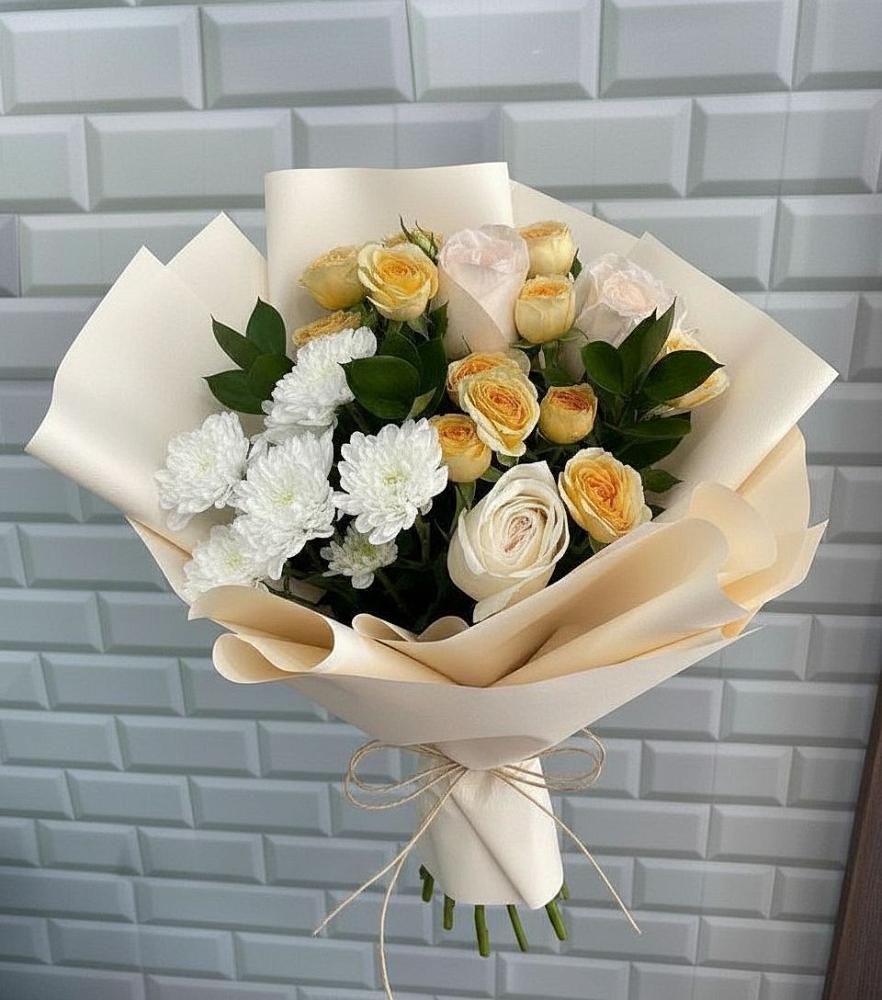 Букет цветов из: Розы и Хризантемы в Старой Торопе