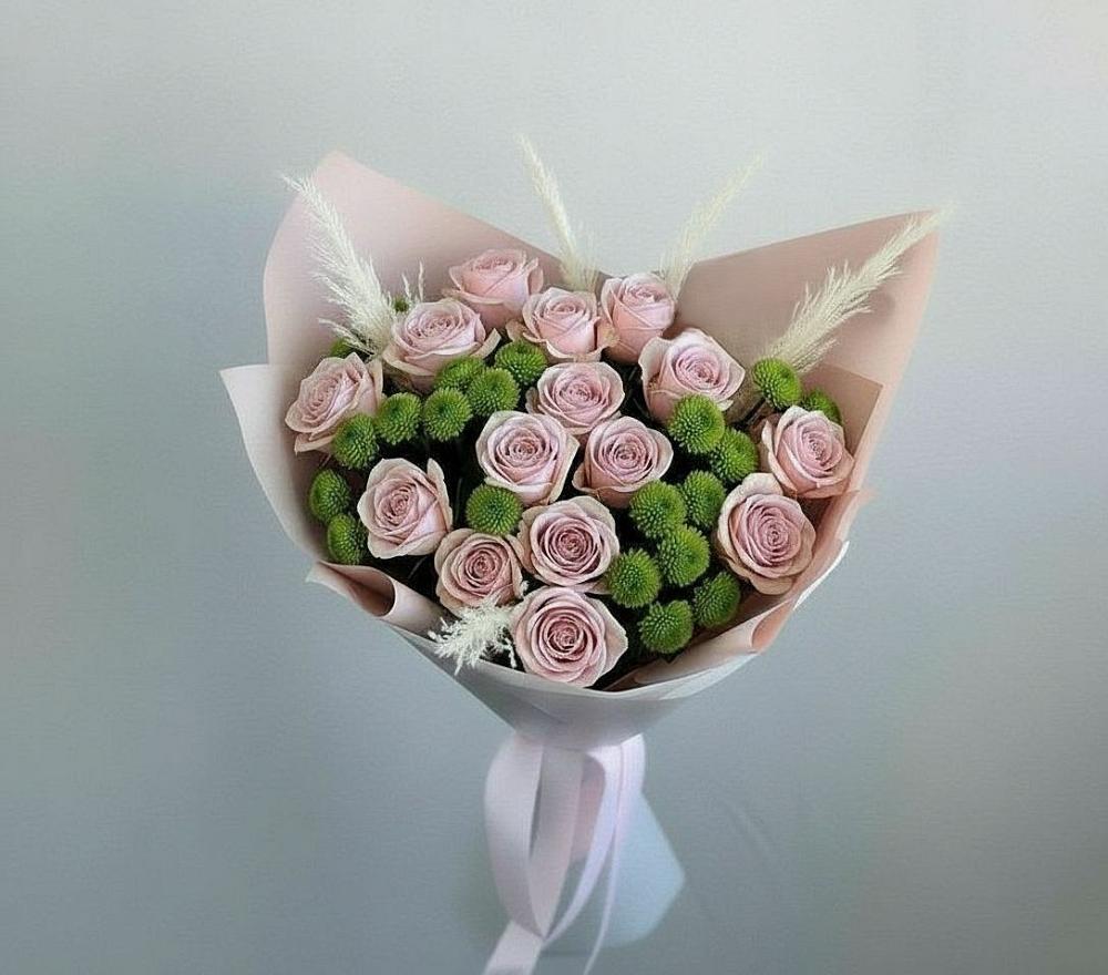 Букет цветов из: Розы и Хризантемы в Старой Торопе