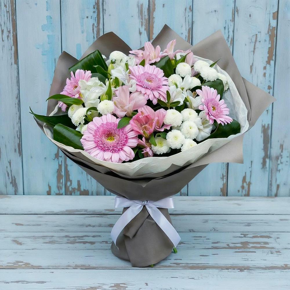 Букет цветов из: Герберы, Альстромерии и Хризантемы в Старой Торопе